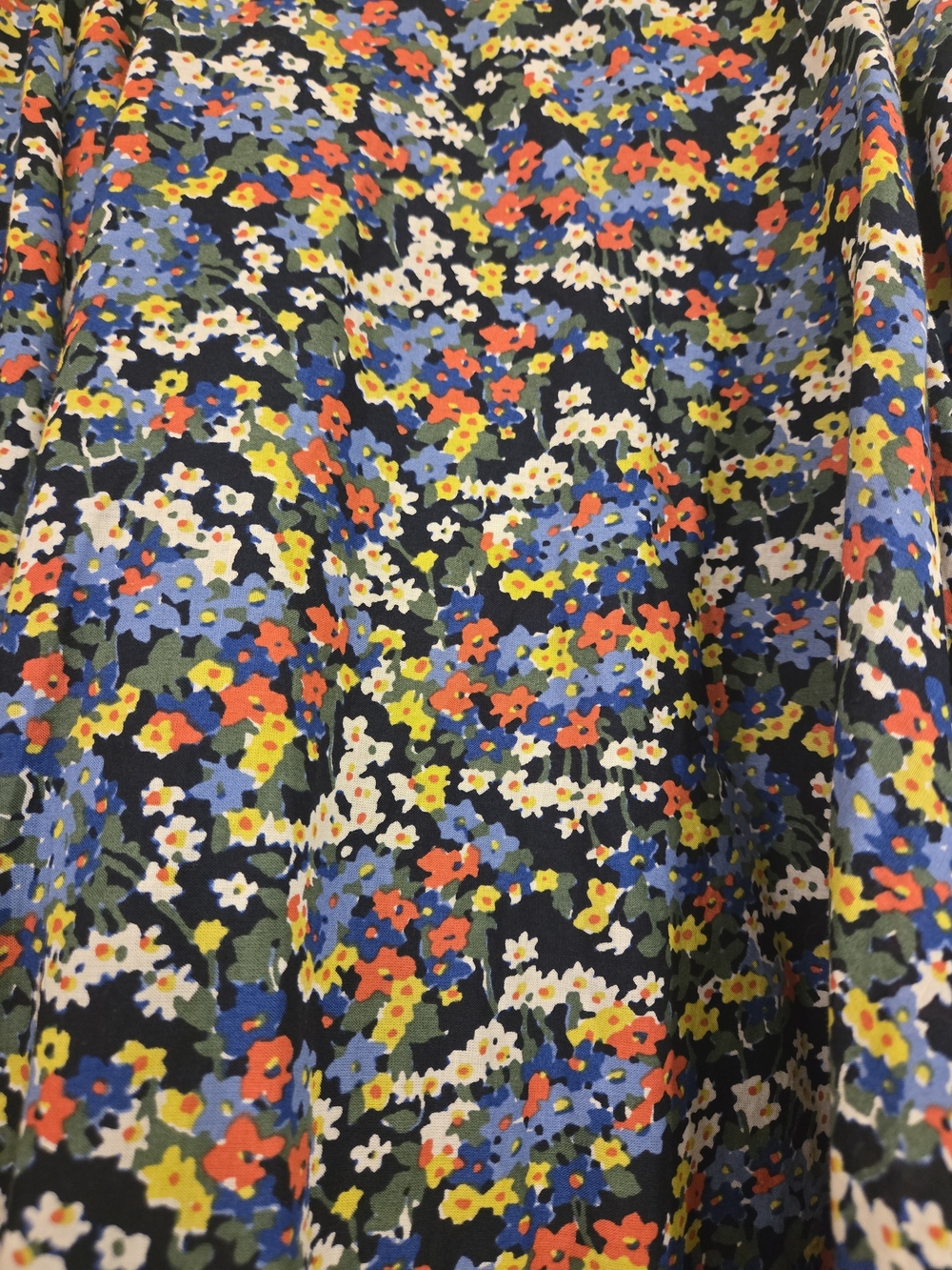 Boden Navy Floral A-Line Midi Skirt Size 10R - Picture 2 of 4